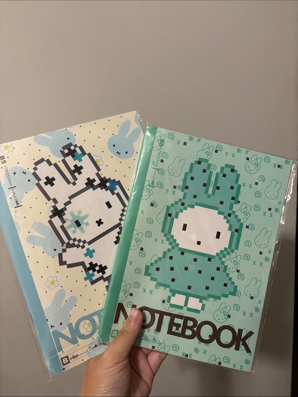 Cute Pixel Bunny Notebook - Mint Green - NIP